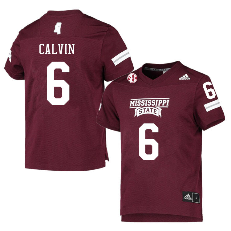 Men #6 Jamire Calvin Mississippi State Bulldogs College Football Jerseys Sale-Maroon
